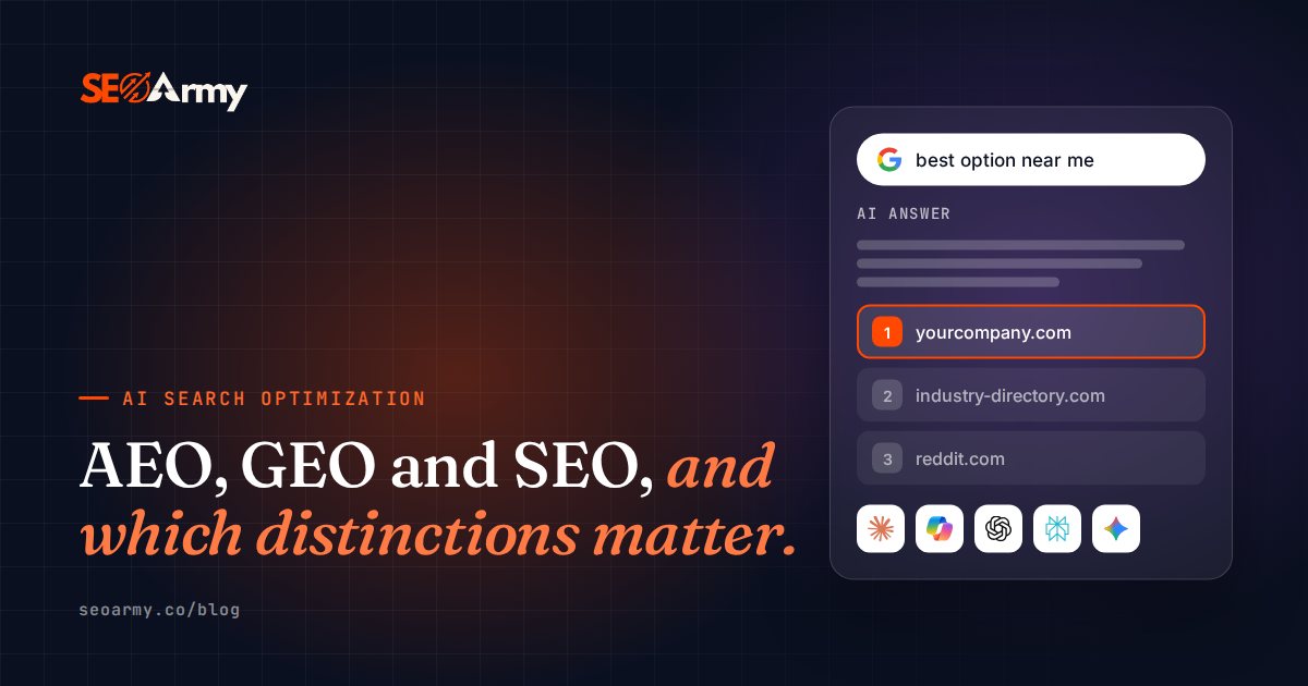 AEO, GEO and SEO, and which distinctions matter.