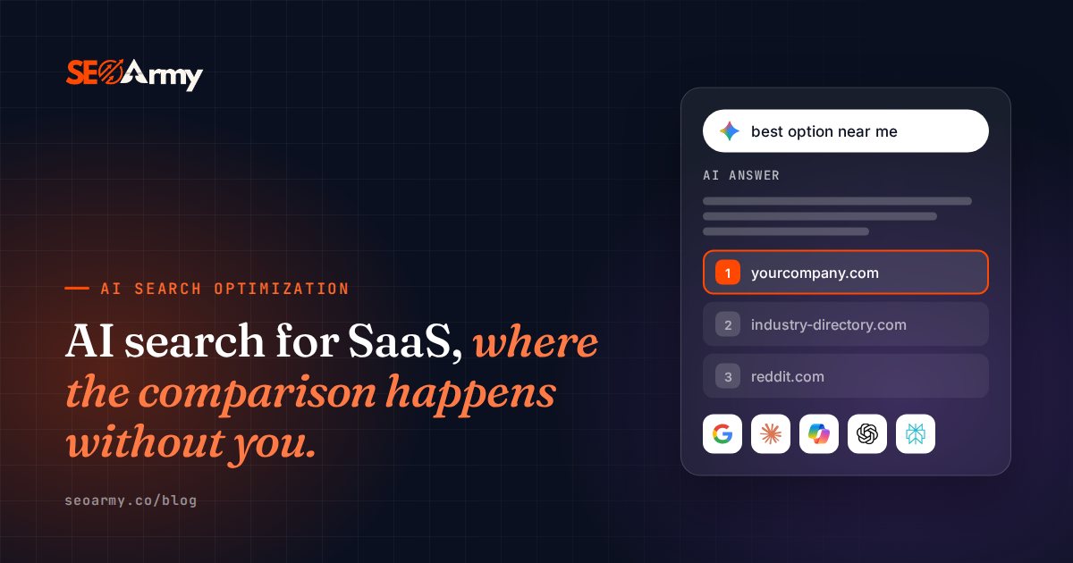 AI search for SaaS, where the comparison happens without you.