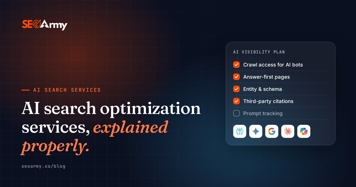 AI search optimization services, explained properly.