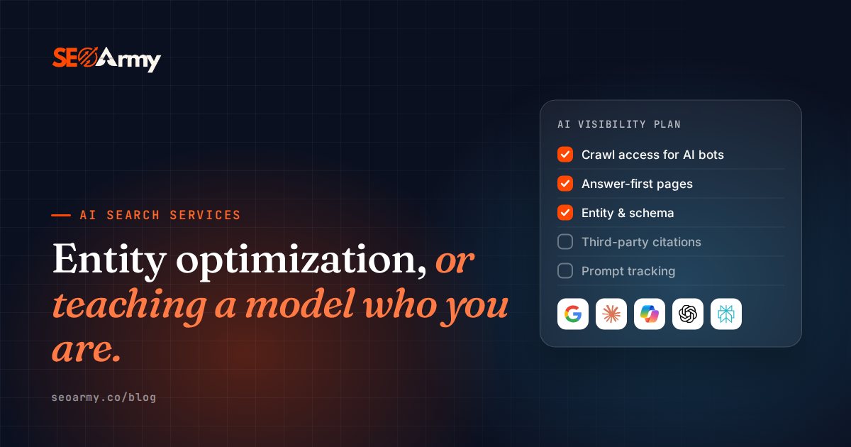 Entity optimization, or teaching a model who you are.