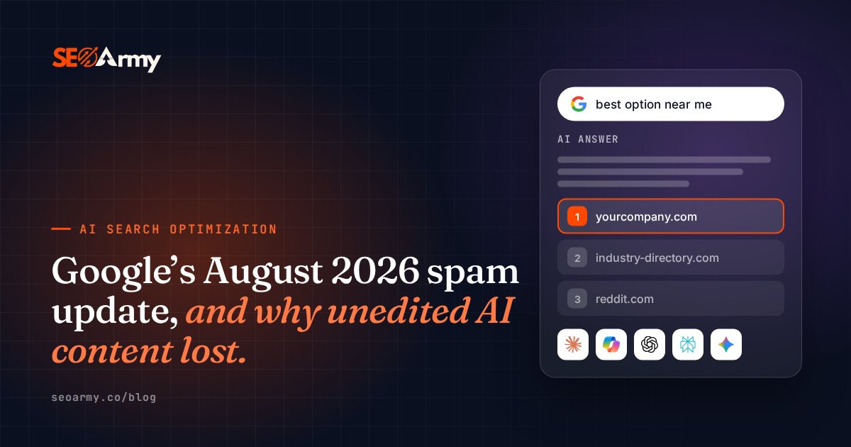 Google&rsquo;s August 2026 spam update, and why unedited AI content lost.
