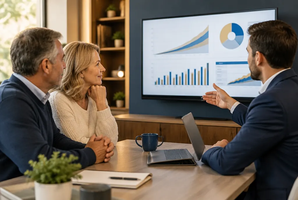 A financial advisor reviewing retirement plans with a couple