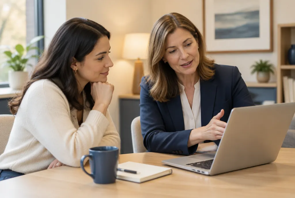 A health insurance advisor helping a client compare plans