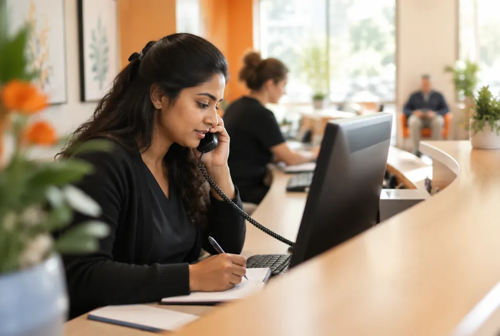 A patient coordinator booking a consultation