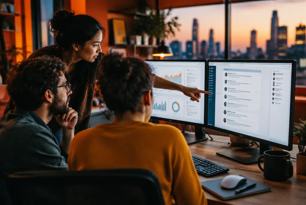 A social team reviewing community engagement analytics